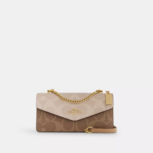 COACH CROSSBODY BAG CB198 BEIGE&BROWN MONOGRAM FOR WOMEN in Egypt