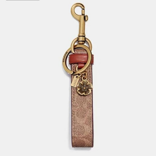 COACH Loop Key Fob In Signature Canvas  HAVAN  in Egypt