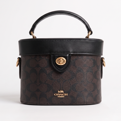 COACH MAKEUP BAG CBQ35 BROWN MONOGRAM&BLACK FOR WOMEN in Egypt
