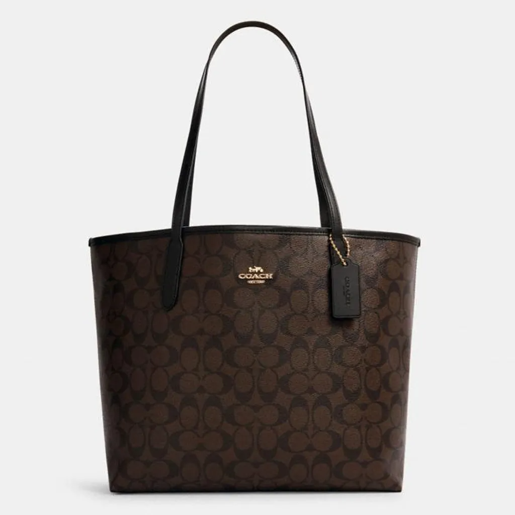 COACH SHOULDER BAG 5696 BROWN&BLACK MONOGRAM FOR WOMEN in Egypt