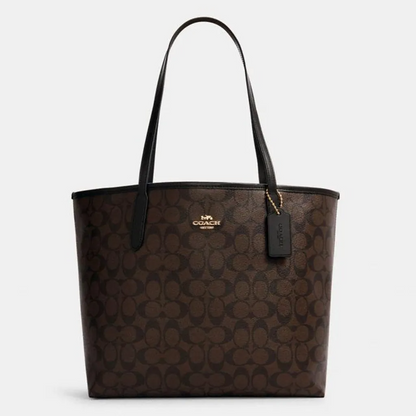 COACH SHOULDER BAG 5696 BROWN&BLACK MONOGRAM FOR WOMEN in Egypt
