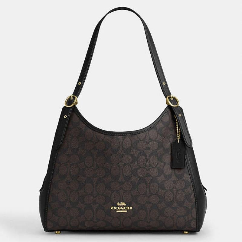 COACH SHOULDER BAG CAQ87 BROWN&BLACK MONOGRAM FOR WOMEN in Egypt