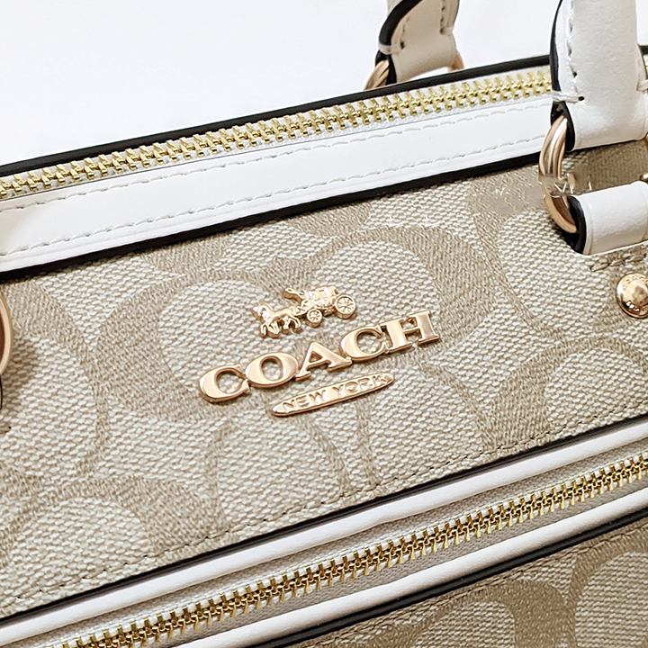 C-O-A-C-H CROSSBODY BAG F83607 BEIGE MONOGRAM&WHITE FOR WOMEN