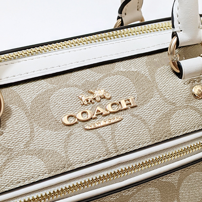 C-O-A-C-H CROSSBODY BAG F83607 BEIGE MONOGRAM&WHITE FOR WOMEN