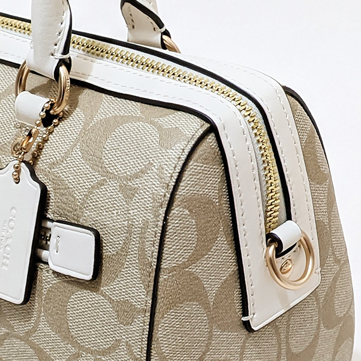 C-O-A-C-H CROSSBODY BAG F83607 BEIGE MONOGRAM&WHITE FOR WOMEN