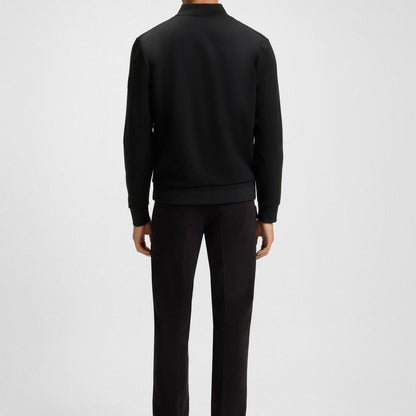 B.O.S.S ZIP-UP SWEATSHIRT WITH PADDED FRONT Black / Dark Blue Original jacket