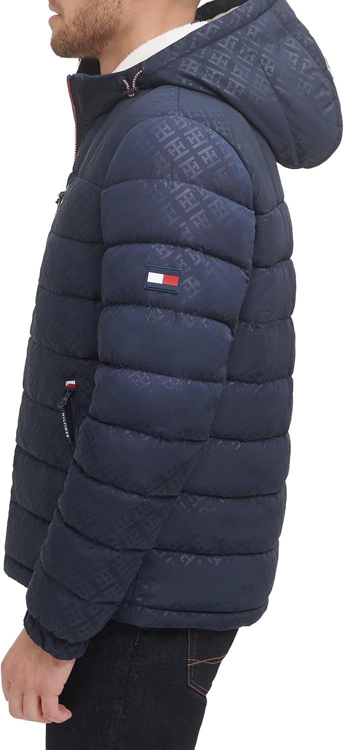 T.O.m-M.y H.I.L.F.I.G.E.R Midweight Sherpa Lined TH monogram Hooded Water Resistant Puffer Jacket