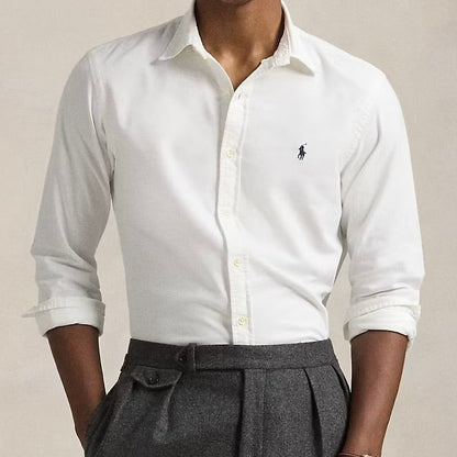 P.o.L.O R.A.L.P.H L.A.U-R.E.N Garment-Dyed Oxford Shirt Custom Fit White