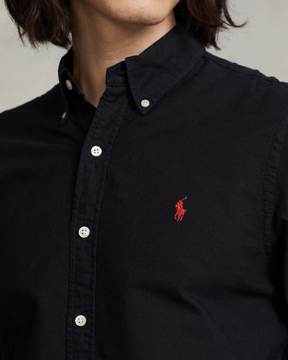 P.o.L.O R.A.L.P.H L.A.U-R.E.N Garment-Dyed Oxford Shirt Custom Fit Black