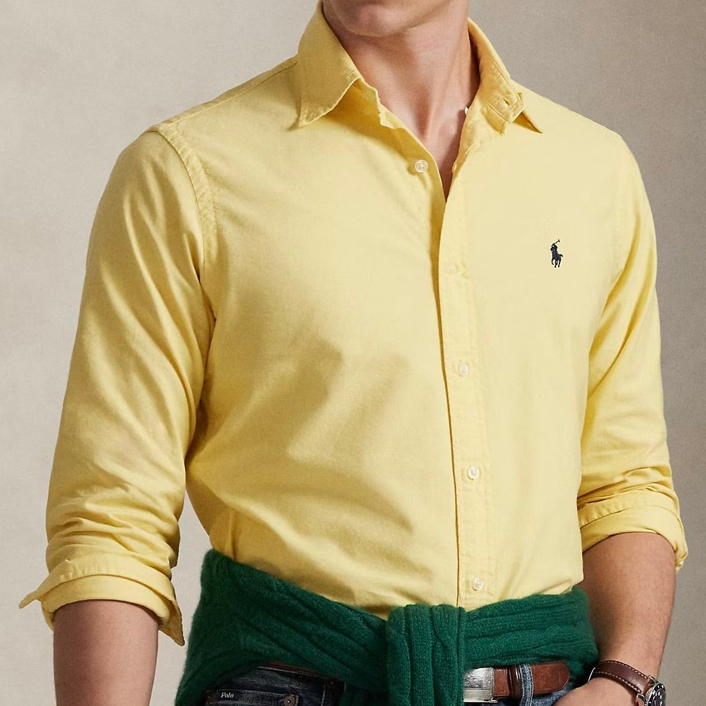 P.o.L.O R.A.L.P.H L.A.U-R.E.N Garment-Dyed Oxford Shirt Custom Fit Yellow