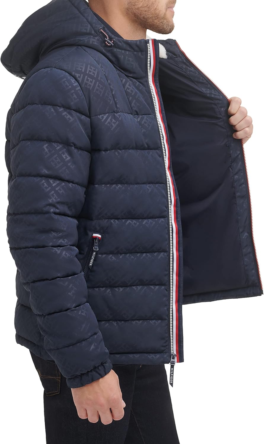 T.O.m-M.y H.I.L.F.I.G.E.R Midweight Sherpa Lined TH monogram Hooded Water Resistant Puffer Jacket
