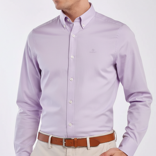 G.a.N-T. Regular Fit Shirt Long Sleeves Pale Purple