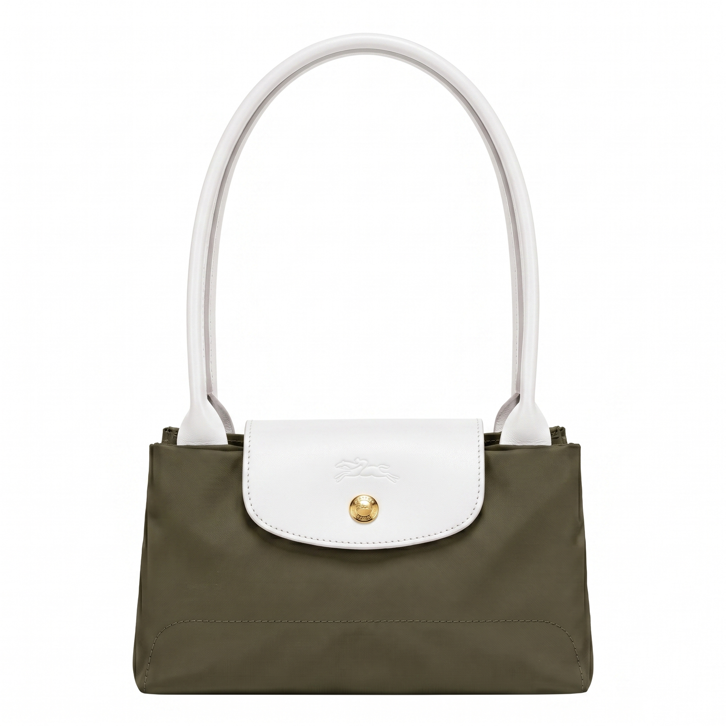 L.O-N.G-C.H.A-M.P TOTE BAG GREEN(Olive)&WHITE FOR WOMEN