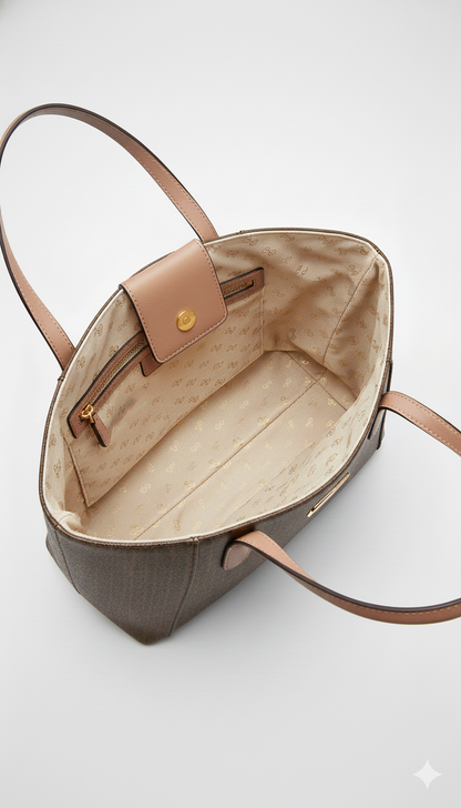 G-U-E-S-S SHOULDER BAG BROWN MONOGRAM FOR WOMEN