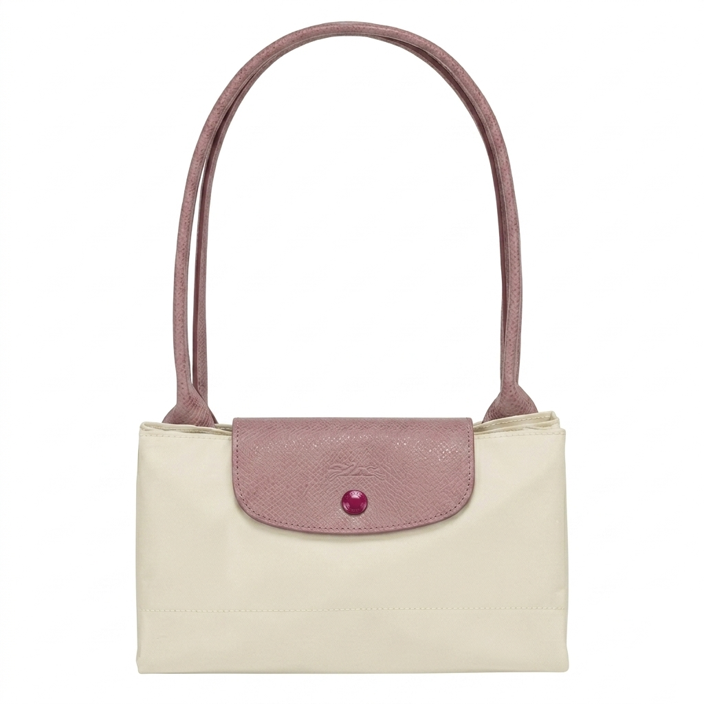 L.O-N.G-C.H.A-M.P TOTE BAG BEIGE&PINK FOR WOMEN
