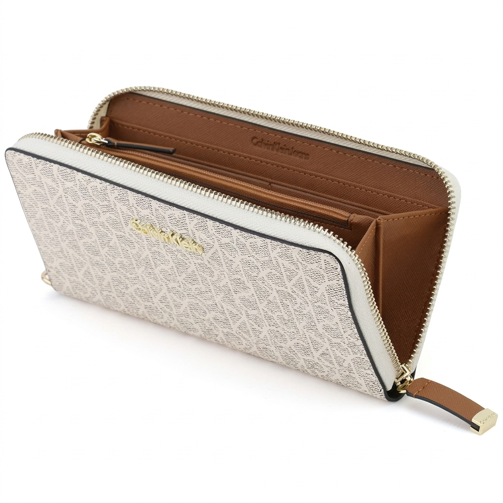 C-A-L-V-I-N K-L-E-I-N WALLET OFF WHITE MONOGRAM FOR WOMEN