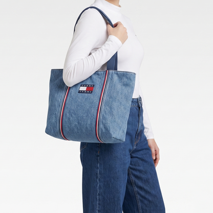 T.O.M-M.Y H.I.L.F-I.G.E.R SHOULDER BAG NAVY BLUE FOR WOMEN