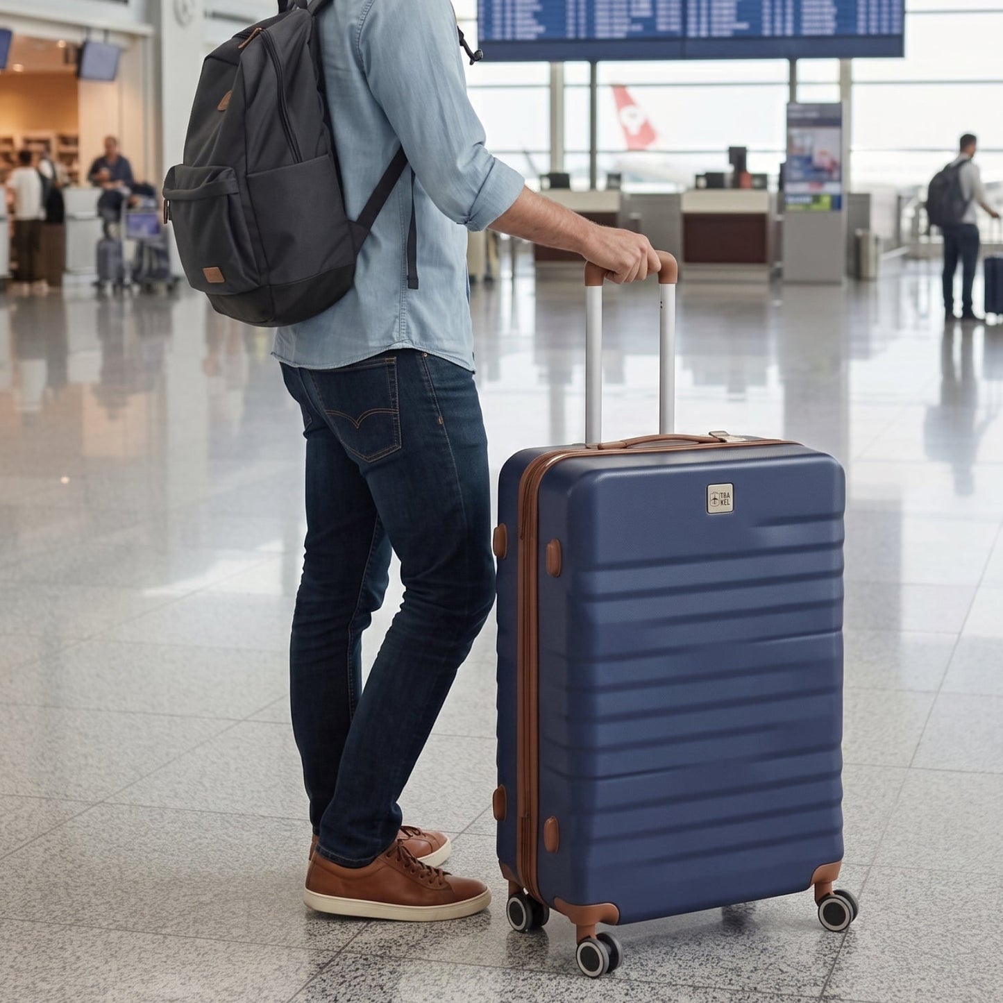 T-R-A-V-E-L LUGGAGE BAG NAVY BLUE (87L)