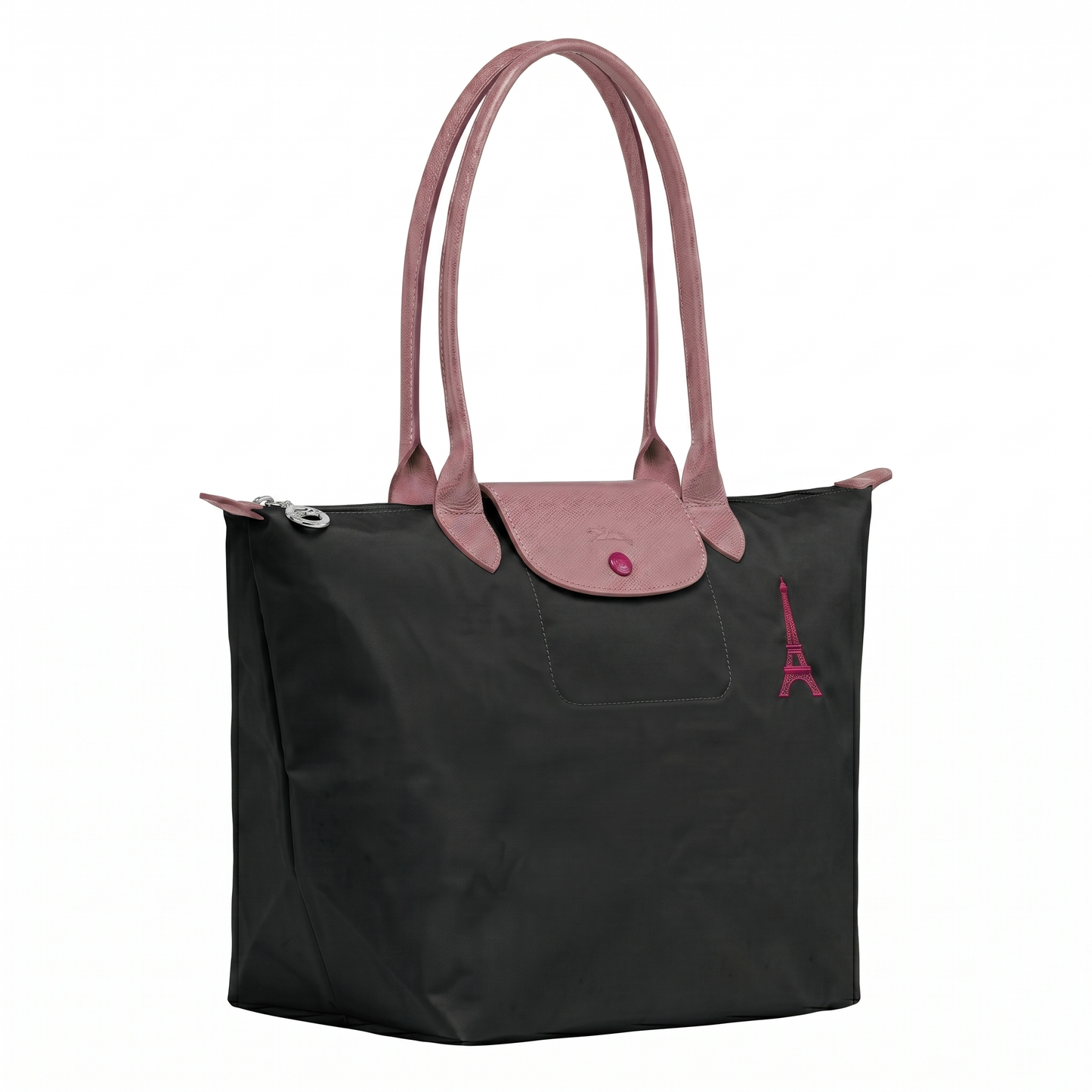 L-O-N-G-C-H-A-M-P TOTE BAG BLACK&PINK FOR WOMEN