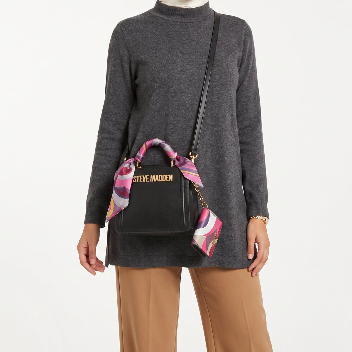 S-T-E-V-E M-A-D-D-E-N CROSSBODY BAG DT626890 BLACK FOR WOMEN