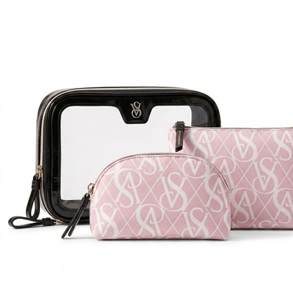 V.I.C.T-O.R.I.A'S S.E.C-R.E.T MAKEUP BAG WHITE&PINK FOR WOMEN