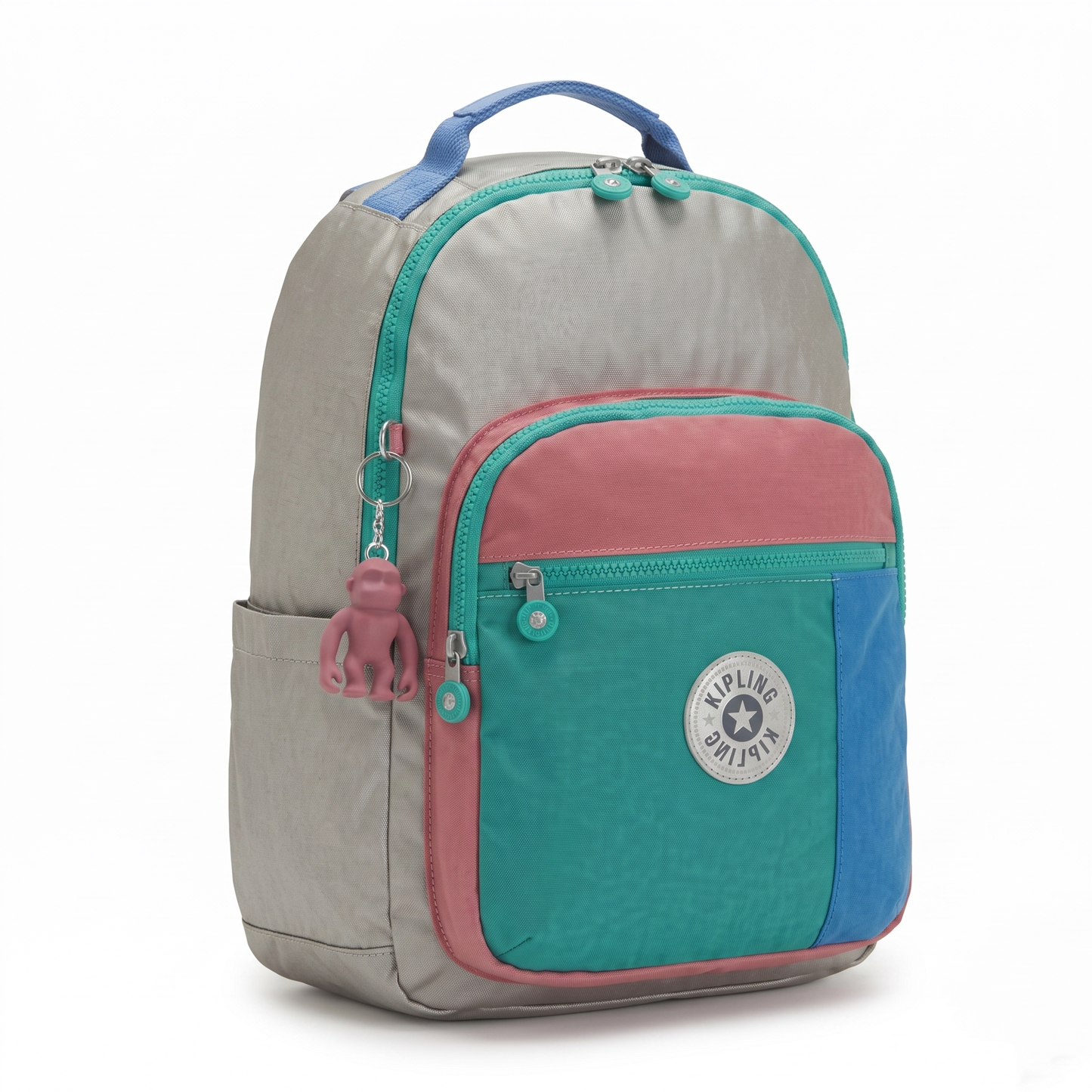 K.I.P.L.I-N.G BACKPACK KI5210 METALLIC SILVER  SPLICING