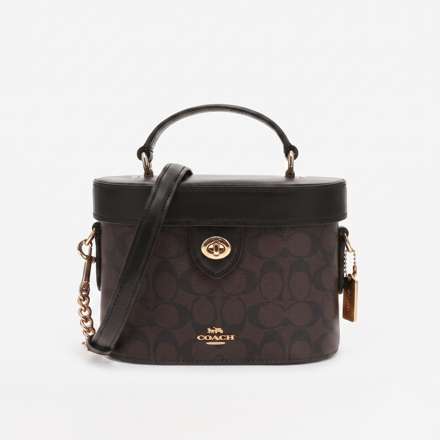C-O-A-C-H MAKEUP BAG CBQ35 BROWN MONOGRAM&BLACK FOR WOMEN