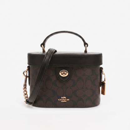 C-O-A-C-H MAKEUP BAG CBQ35 BROWN MONOGRAM&BLACK FOR WOMEN