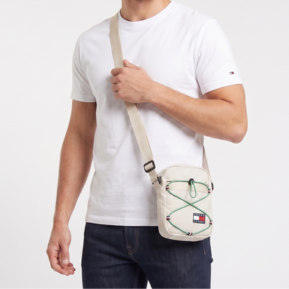 T.O.M-M.Y H.I.L.F-I.G.E.R CROSSBODY BAG OFF WHITE&GREEN FOR MEN