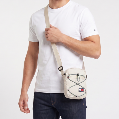 T.O.M-M.Y H.I.L.F-I.G.E.R CROSSBODY BAG OFF WHITE&BLACK FOR MEN