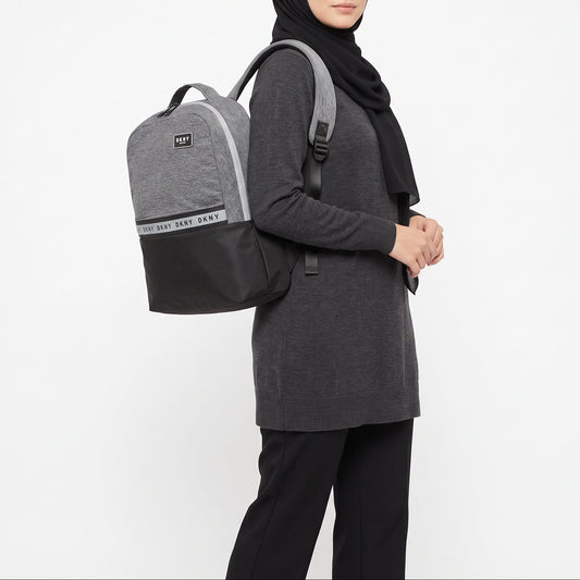 D-K-N-Y BACKPACK BAG DKNY-068B BLACK & GRAY