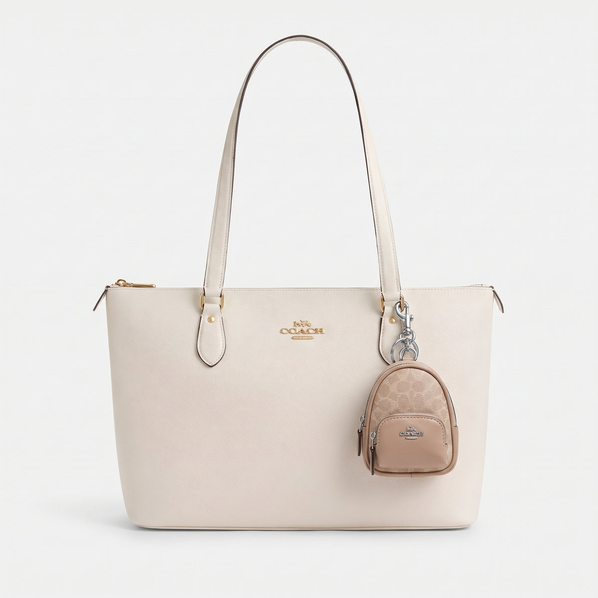 C-O-A-C-H WALLET & KEY CHAIN C7803 SAND TAUPE FOR WOMEN