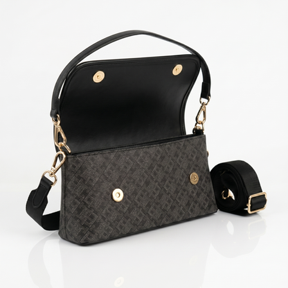 T.o.m.m.y H.i.l.f.i.g.e.r Monoplay Flap Shoulder Bag GRAY&BLACK MONOGRAM FOR WOMEN