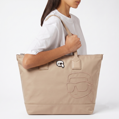 K.A-R.L L.A.G.E-R.F.E.L.D SHOULDER BAG BEIGE FOR WOMEN