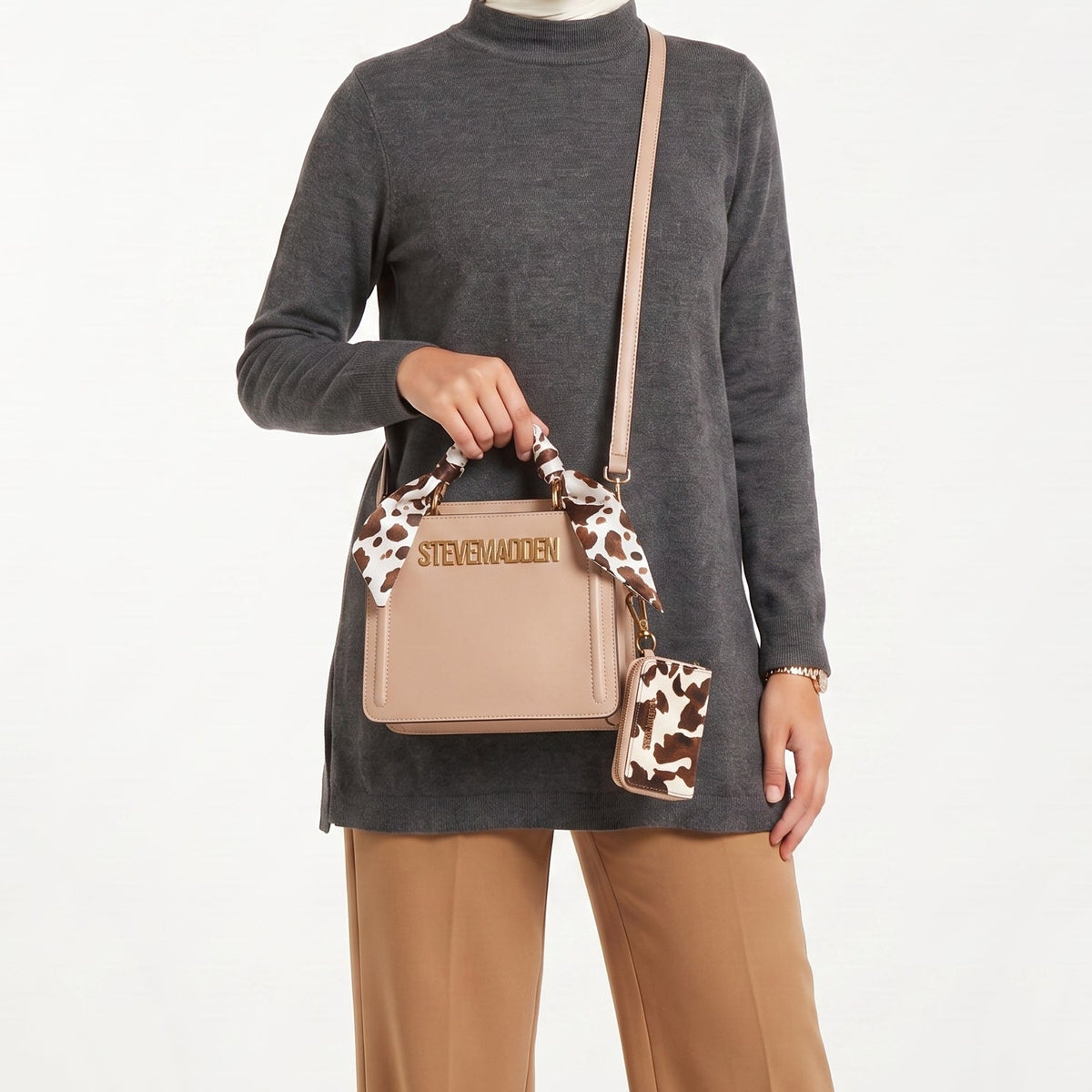 S-T-E-V-E M-A-D-D-E-N CROSSBODY BAG DT626890 BEIGE(LATTE) FOR WOMEN