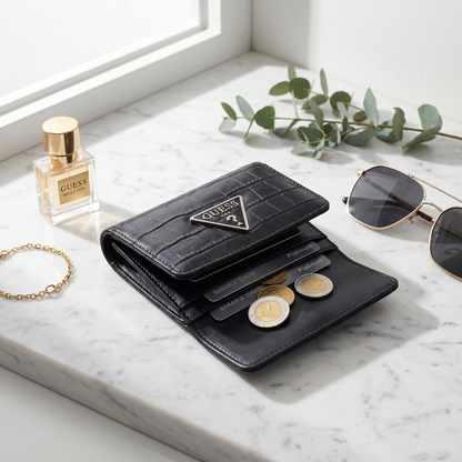 G-U-E-S-S WALLET BLACK VERNE FOR WOMEN