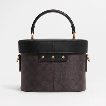 C-O-A-C-H MAKEUP BAG CBQ35 BROWN MONOGRAM&BLACK FOR WOMEN