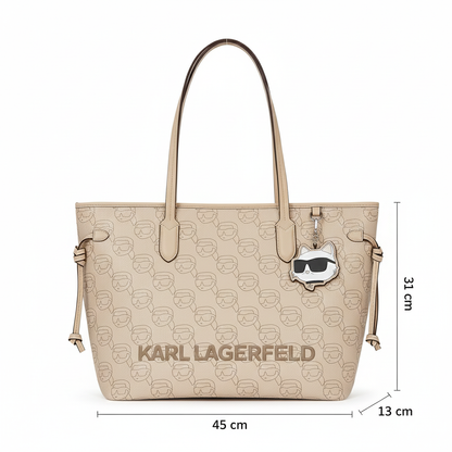 K.A-R.L L.A.G.E-R.F.E.L.D TOTE BAG Beige(MUAD) FOR WOMEN