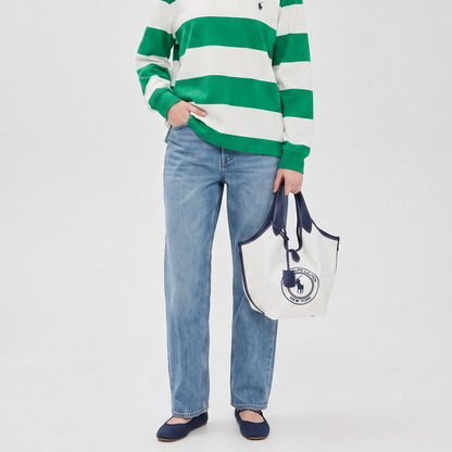 P-O-L-O R-A-L-P-H L-A-U-R-E-N CROSSBODY BAG WHITE&NAVY BLUE