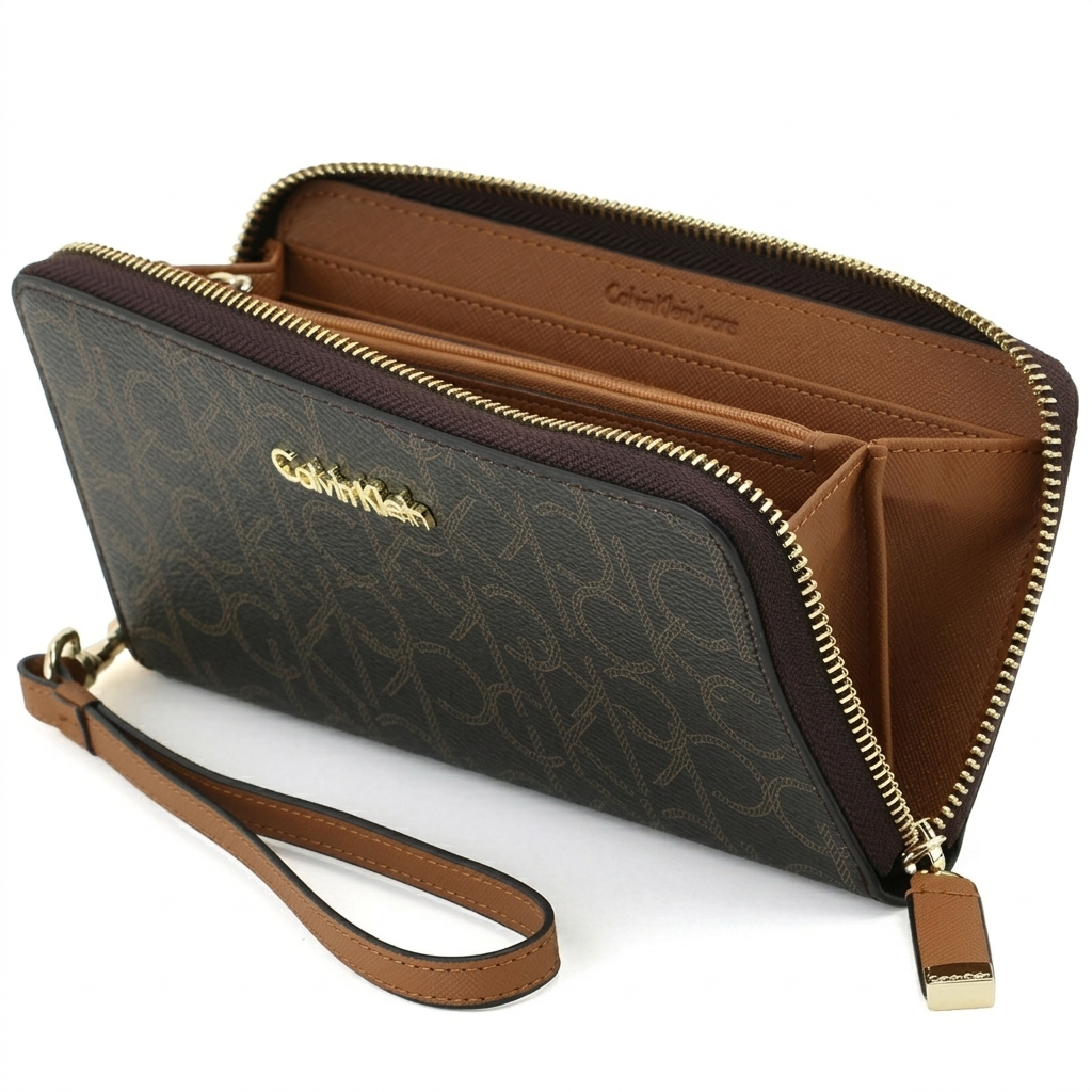 C-A-L-V-I-N K-L-E-I-N WALLET BROWN MONOGRAM FOR WOMEN