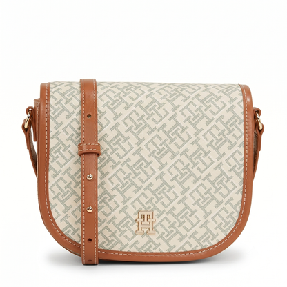 T.O.M-M.Y H.I.L.F-I.G.E.R CROSSBODY BAG HAVAN&GREEN MONOGRAM (Reed) FOR WOMEN