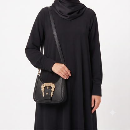V-E-R-S-A-C-E J-E-A-N-S C-O-U-T-U-R-E CROSSBODY BAG 74VA4BF5 BLACK FOR WOMEN