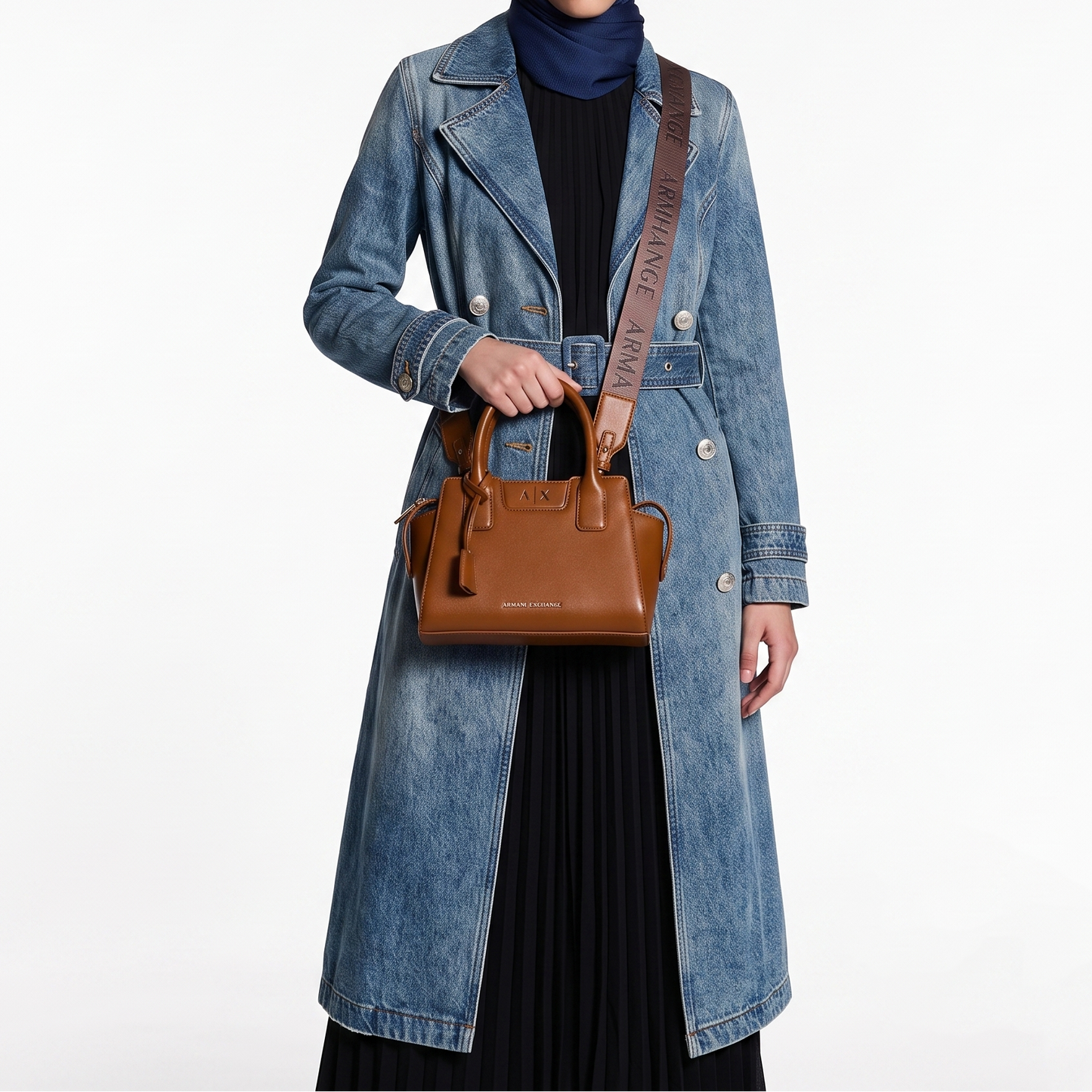 A-R-M-A-N-I E-X-C-H-A-N-G-E CROSSBODY BAG XW002159 AF19892 BROWN FOR WOMEN