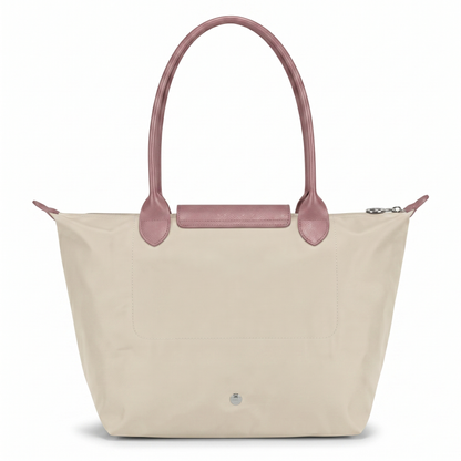 L.O-N.G-C.H.A-M.P TOTE BAG BEIGE&PINK FOR WOMEN