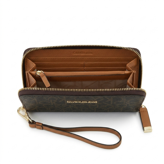 C-A-L-V-I-N K-L-E-I-N WALLET BROWN MONOGRAM FOR WOMEN