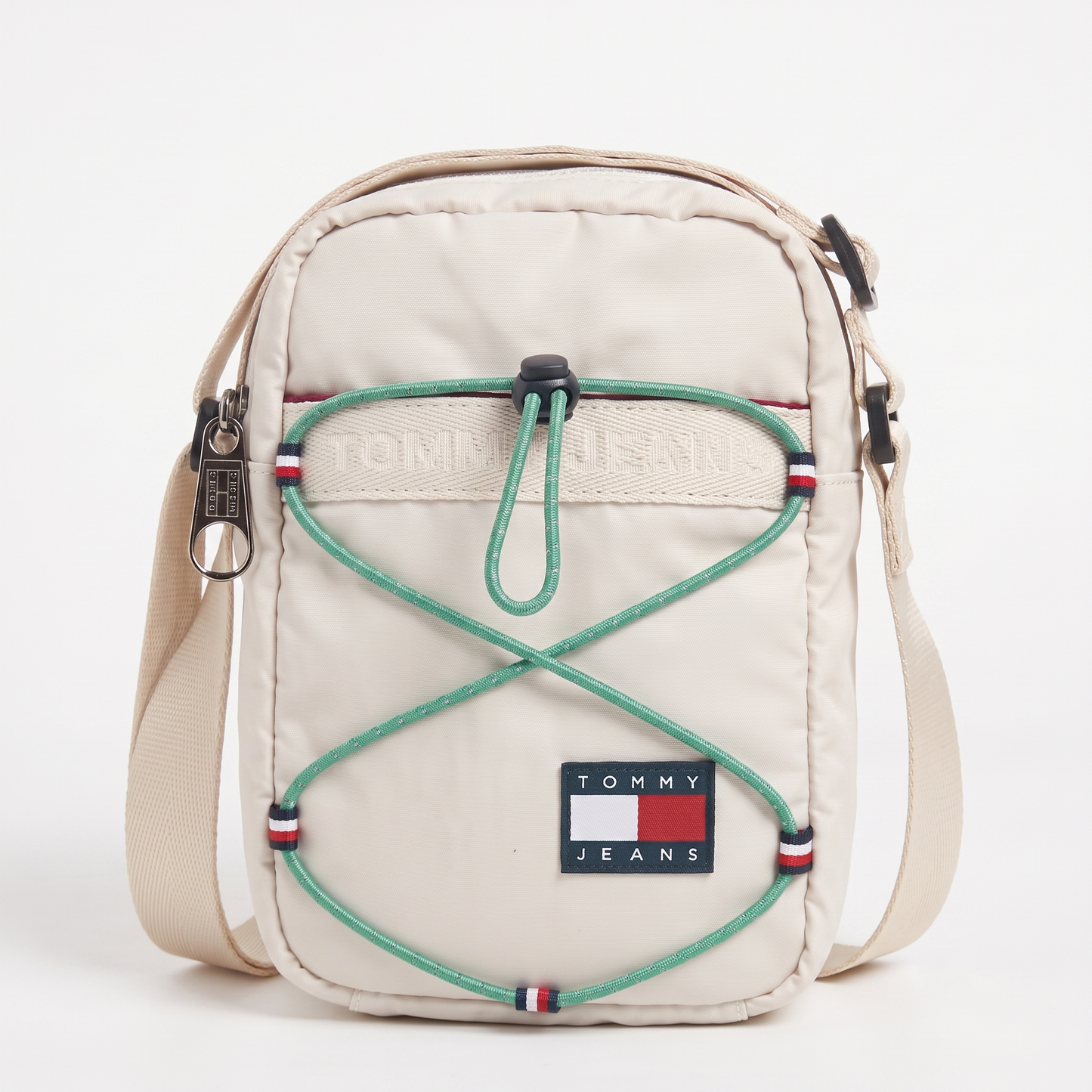 T.O.M-M.Y H.I.L.F-I.G.E.R CROSSBODY BAG OFF WHITE&GREEN FOR MEN