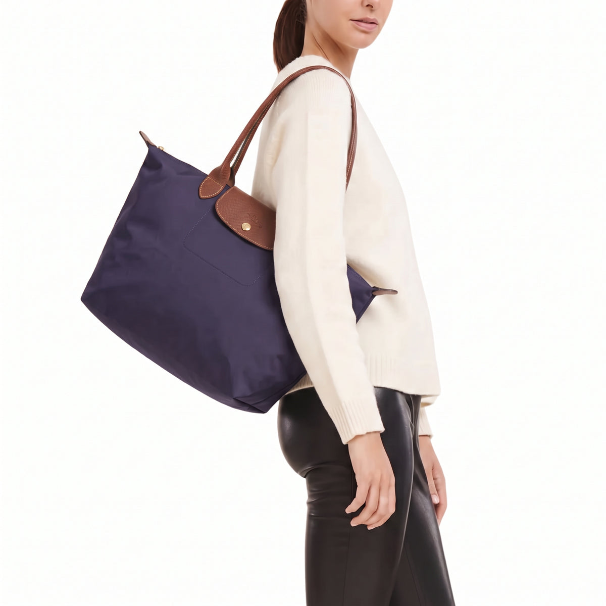 L-O-N-G-C-H-A-M-P SHOULDER BAG L1899089645 Deep Purple (Bilberry) FOR WOMEN