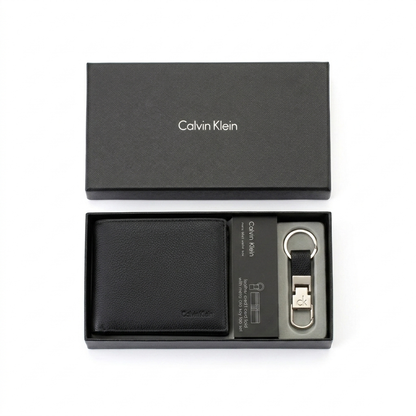 C-A-L-V-I-N K-L-E-I-N WALLET&KEY CHAIN BLACK FOR MEN