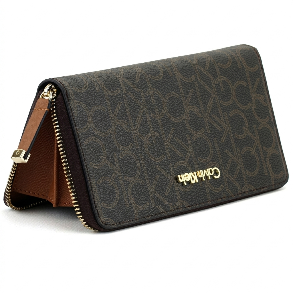 C-A-L-V-I-N K-L-E-I-N WALLET BROWN MONOGRAM FOR WOMEN