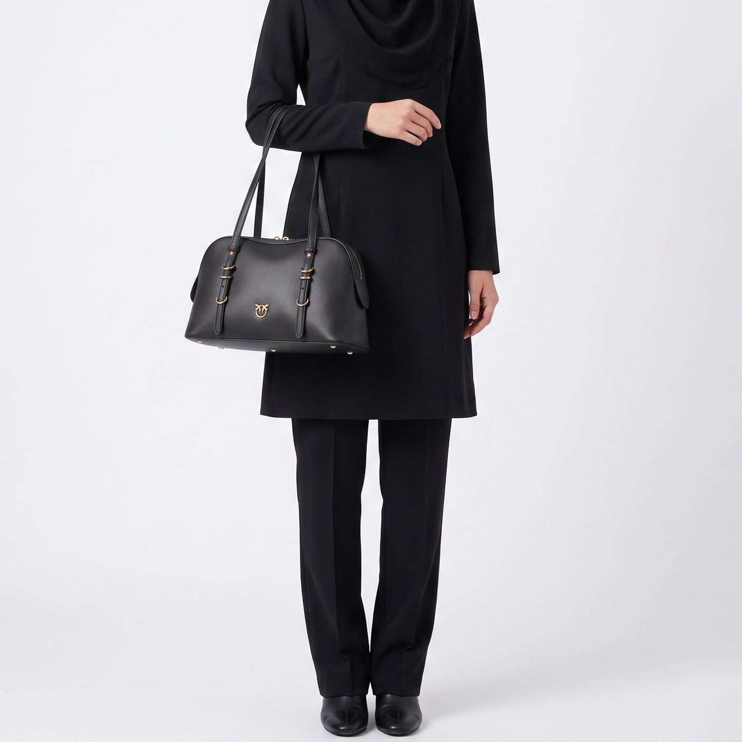 P-I-N-K-O SHOULDER BAG BLACK FOR WOMEN